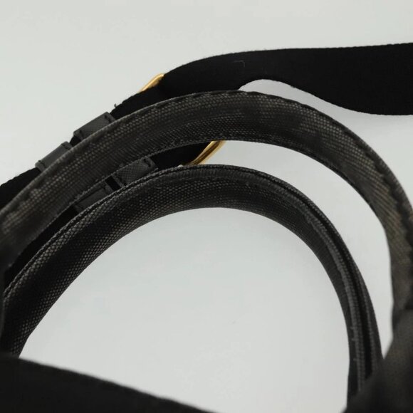 PRADA Canapa PM Hand Bag Canvas 2way Black Gold Auth - Picture 7 of 16